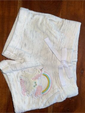 Reflex White Girls Unicorn Rainbow Shorts